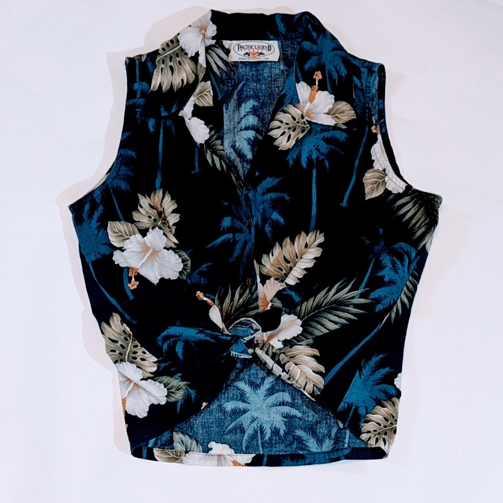 Vintage 90s knotted button-up shirt